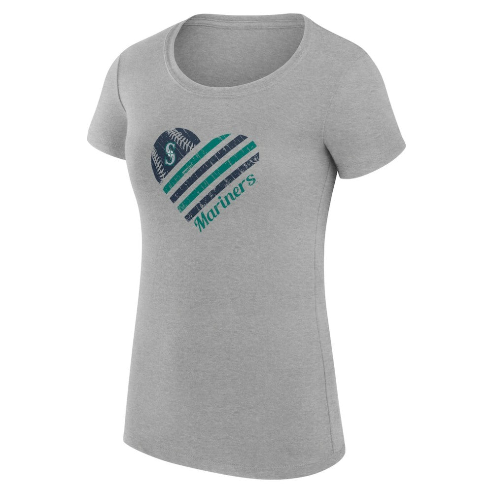Seattle Mariners G-III 4Her by Carl Banks Women's Super-Slim Fit Lightweight Heart Graphic T-Shirt | MLB US