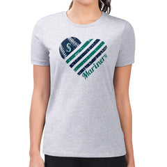 Seattle Mariners G-III 4Her by Carl Banks Women's Super-Slim Fit Lightweight Heart Graphic T-Shirt | MLB US