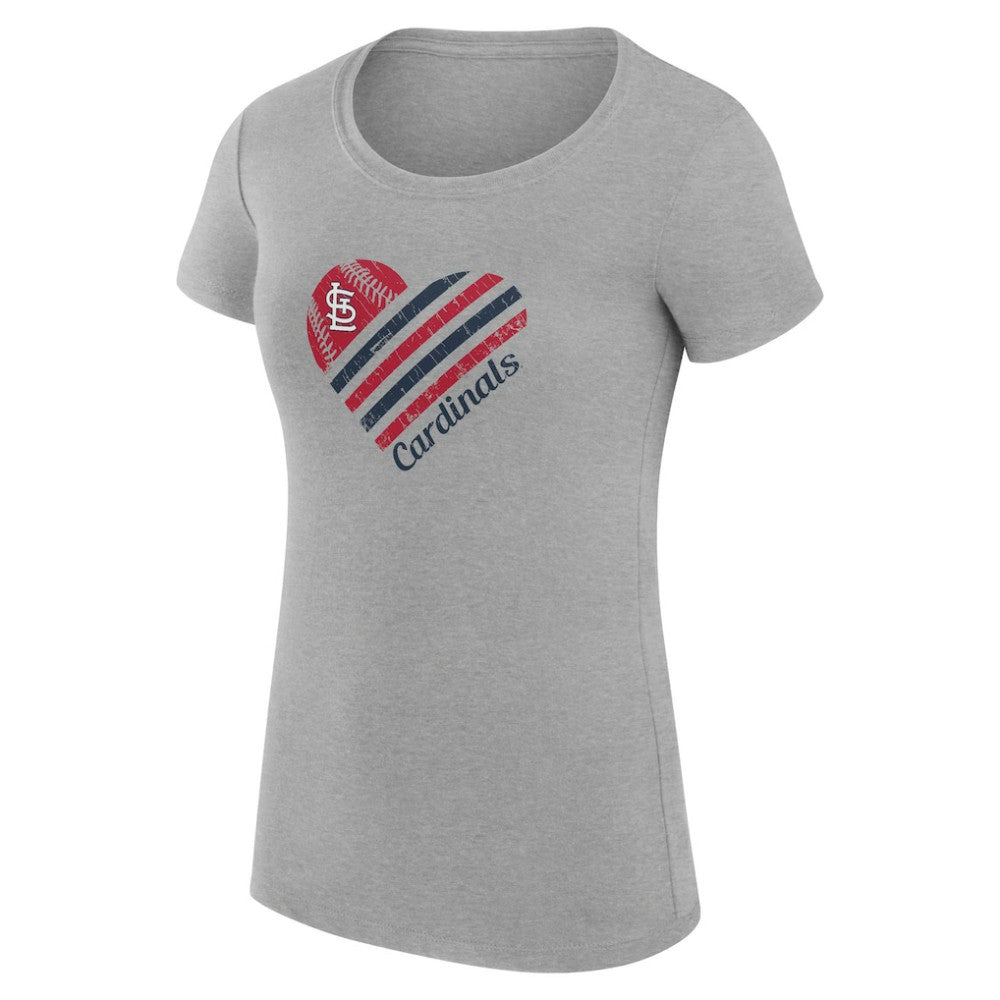 St. Louis Cardinals G-III 4Her by Carl Banks Women's Super-Slim Fit Lightweight Heart Graphic T-Shirt | MLB New