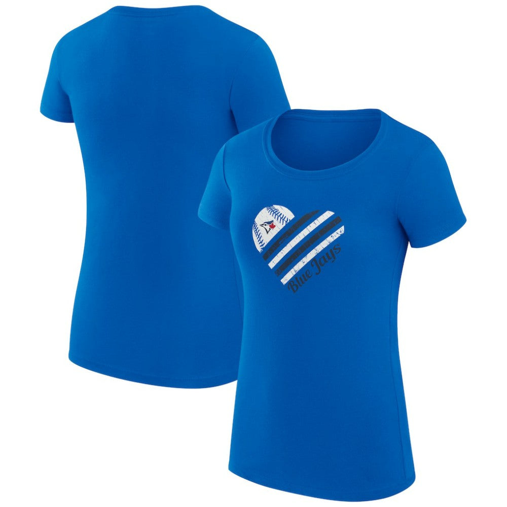 Toronto Blue Jays G-III 4Her by Carl Banks Women's Super-Slim Fit Lightweight Heart Graphic T-Shirt | MLB Discount