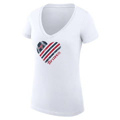 Atlanta Braves G-III 4Her by Carl Banks Women's Super-Slim Fit Lightweight Heart V-Neck T-Shirt | MLB Discount