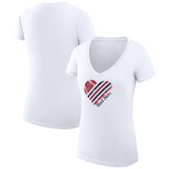 Boston Red Sox G-III 4Her by Carl Banks Women's Super-Slim Fit Lightweight Heart V-Neck T-Shirt | MLB Outlet