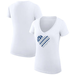 Los Angeles Dodgers G-III 4Her by Carl Banks Women's Super-Slim Fit Lightweight Heart V-Neck T-Shirt | MLB Discount