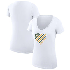 Athletics G-III 4Her by Carl Banks Women's Super-Slim Fit Lightweight Heart V-Neck T-Shirt | MLB Near me