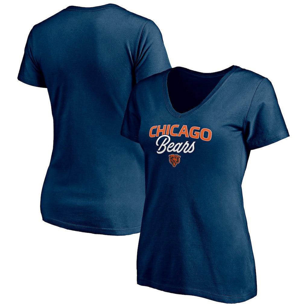 Chicago Bears  Women's Depth Chart V-Neck T-Shirt
