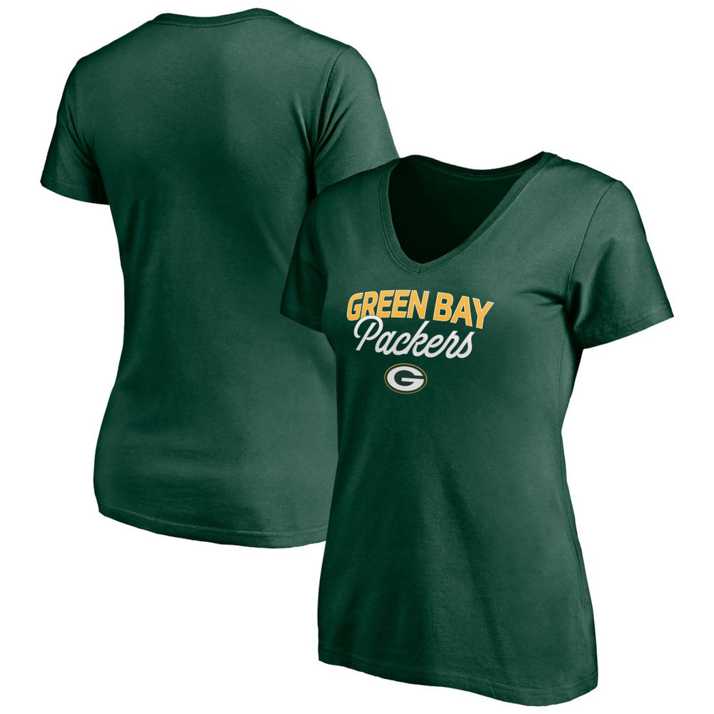 Green Bay Packers  Women's Depth Chart V-Neck T-Shirt