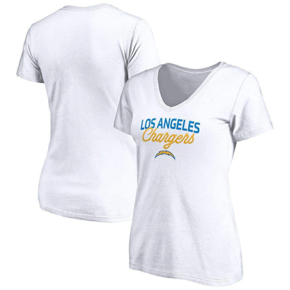 Los Angeles Chargers  Women's Depth Chart V-Neck T-Shirt