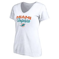 Miami Dolphins  Women's Depth Chart V-Neck T-Shirt