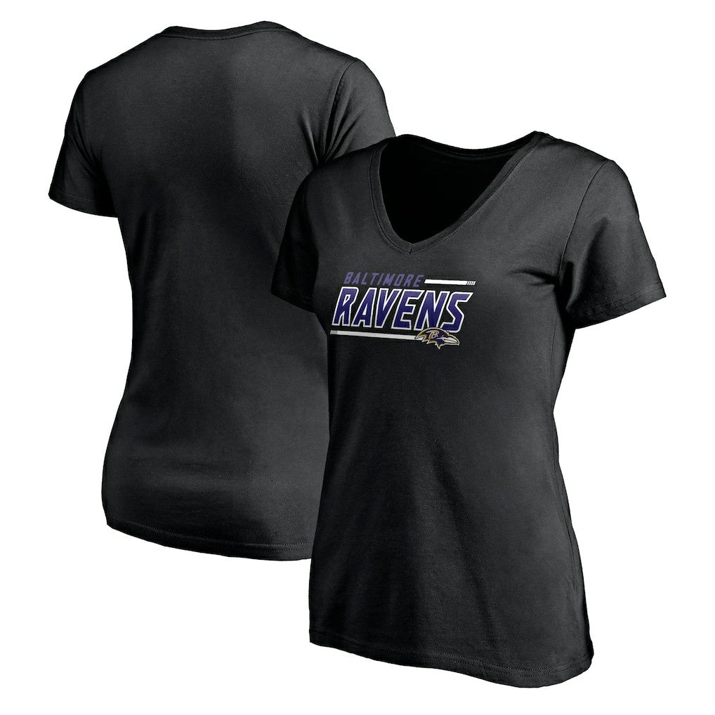 Baltimore Ravens  Women's Mascot In Bounds V-Neck T-Shirt