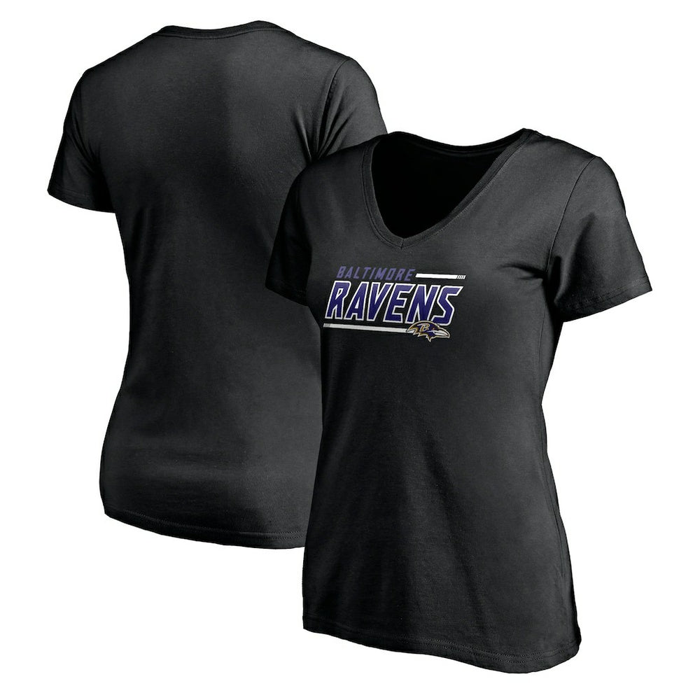 Baltimore Ravens  Women's Mascot In Bounds V-Neck T-Shirt