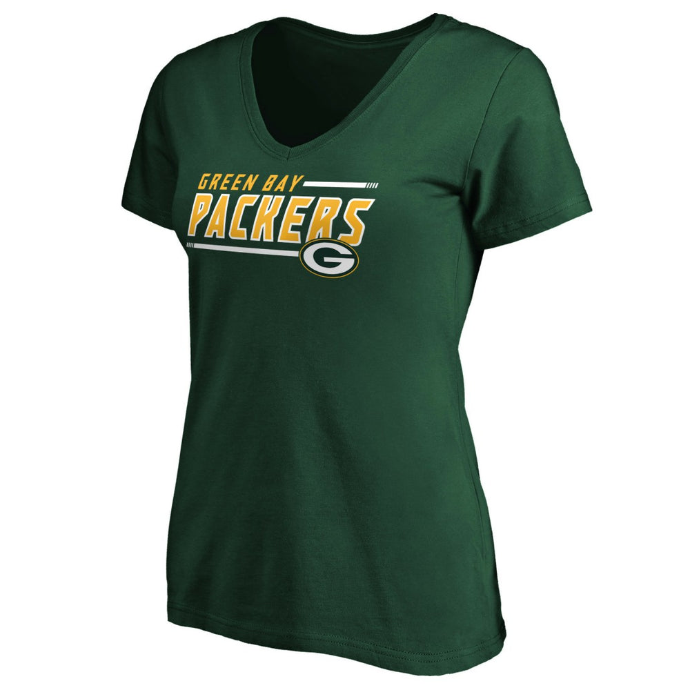 Green Bay Packers  Women's Mascot In Bounds V-Neck T-Shirt