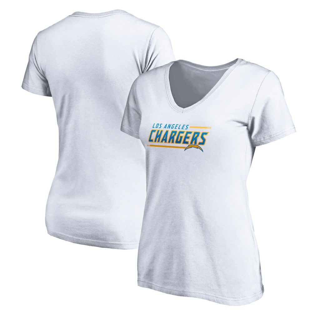 Los Angeles Chargers  Women's Mascot In Bounds V-Neck T-Shirt