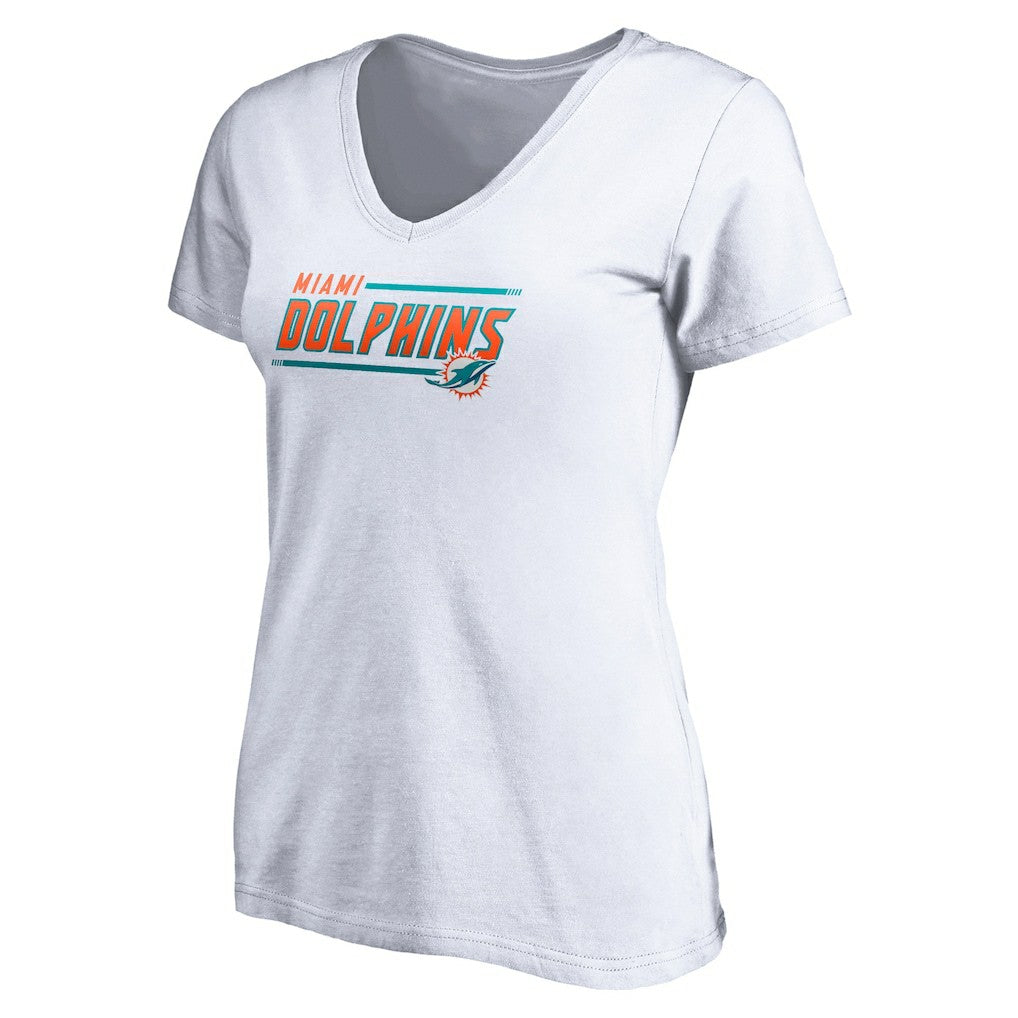 Miami Dolphins  Women's Mascot In Bounds V-Neck T-Shirt