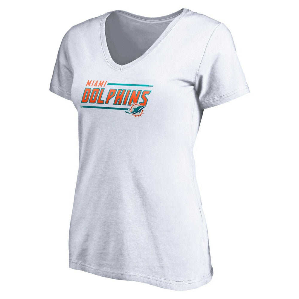 Miami Dolphins  Women's Mascot In Bounds V-Neck T-Shirt
