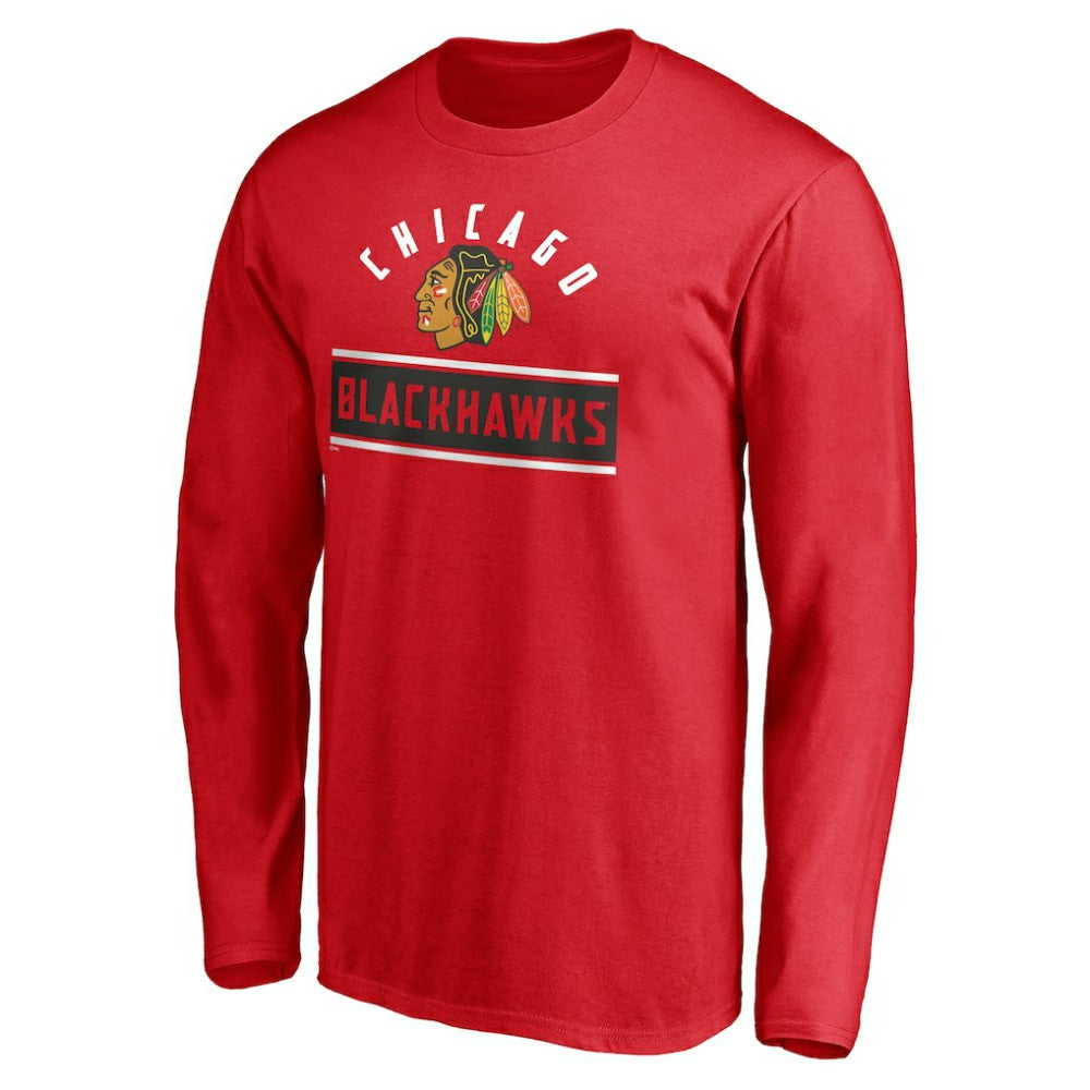 Chicago Blackhawks Team Arch Knockout Long Sleeve T-Shirt For Sale