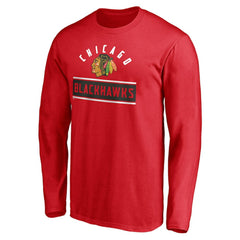 Chicago Blackhawks Team Arch Knockout Long Sleeve T-Shirt For Sale