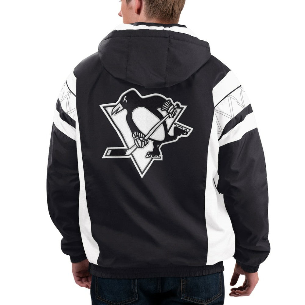 Pittsburgh Penguins Starter x NHL Black Ice Home Team Half-Zip Pullover Hoodie On Sale