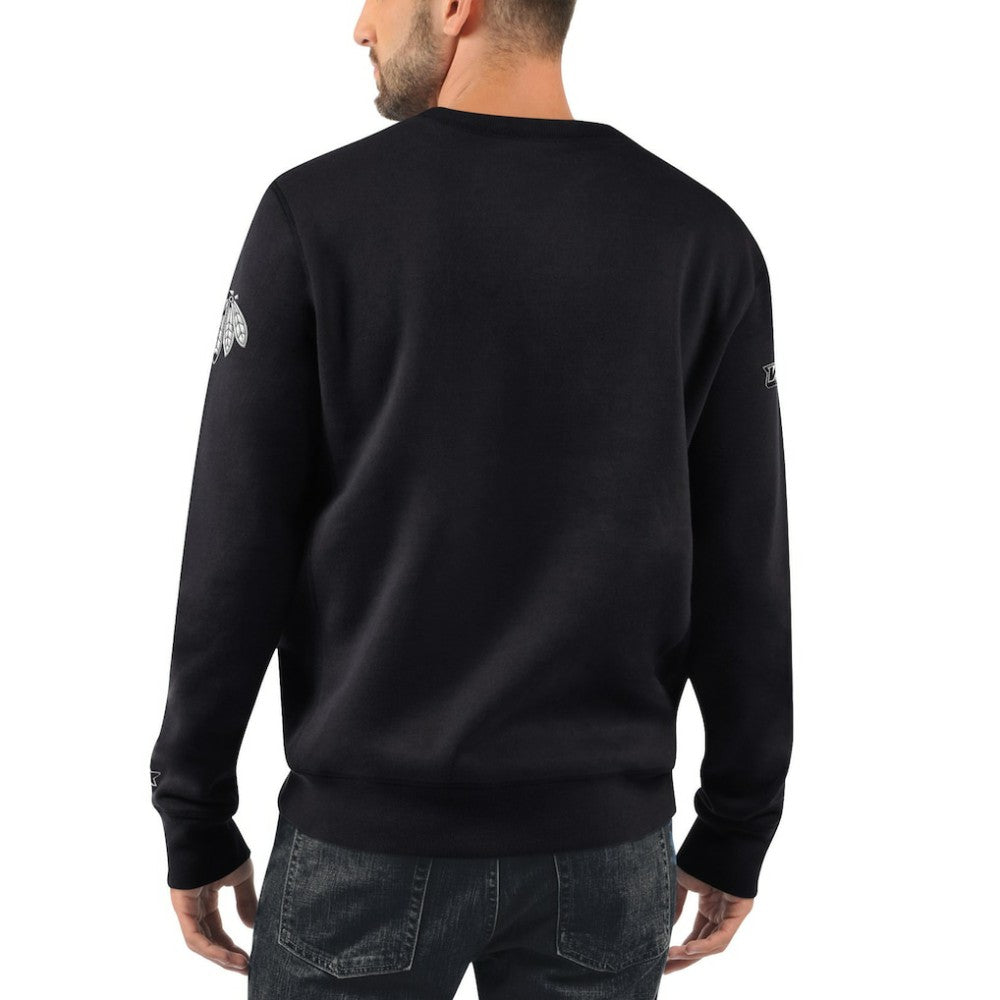 Chicago Blackhawks Starter x NHL Black Ice Cross Check Pullover Sweatshirt For Sale
