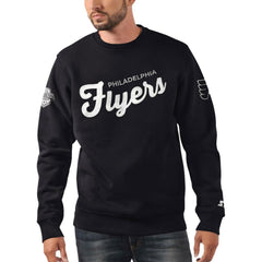 Philadelphia Flyers Starter x NHL Black Ice Cross Check Pullover Sweatshirt On Sale