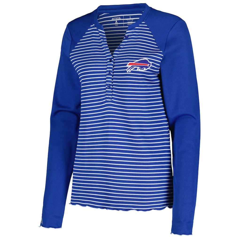 Buffalo Bills  Antigua Women's Maverick Waffle Henley Long Sleeve T-Shirt
