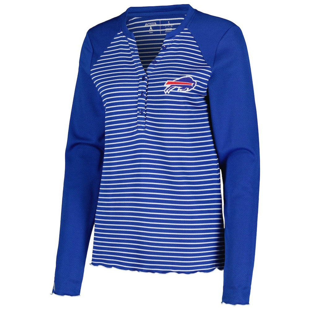 Buffalo Bills  Antigua Women's Maverick Waffle Henley Long Sleeve T-Shirt