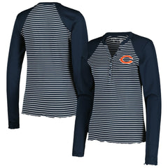 Chicago Bears  Antigua Women's Maverick Waffle Henley Long Sleeve T-Shirt