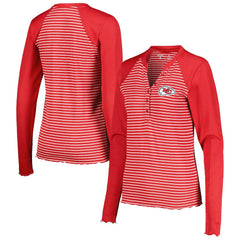 Kansas City Chiefs  Antigua Women's Maverick Waffle Henley Long Sleeve T-Shirt