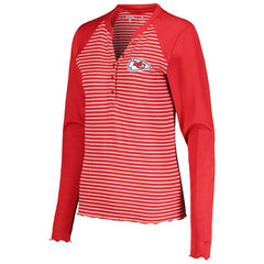 Kansas City Chiefs  Antigua Women's Maverick Waffle Henley Long Sleeve T-Shirt