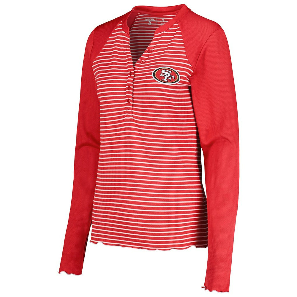San Francisco 49ers  Antigua Women's Maverick Waffle Henley Long Sleeve T-Shirt