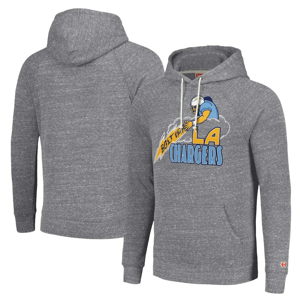 Los Angeles Chargers  Homage Unisex Hyperlocal Raglan Pullover Hoodie