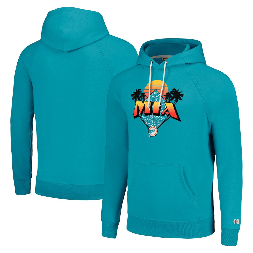 Miami Dolphins  Homage Unisex Hyperlocal Raglan Pullover Hoodie