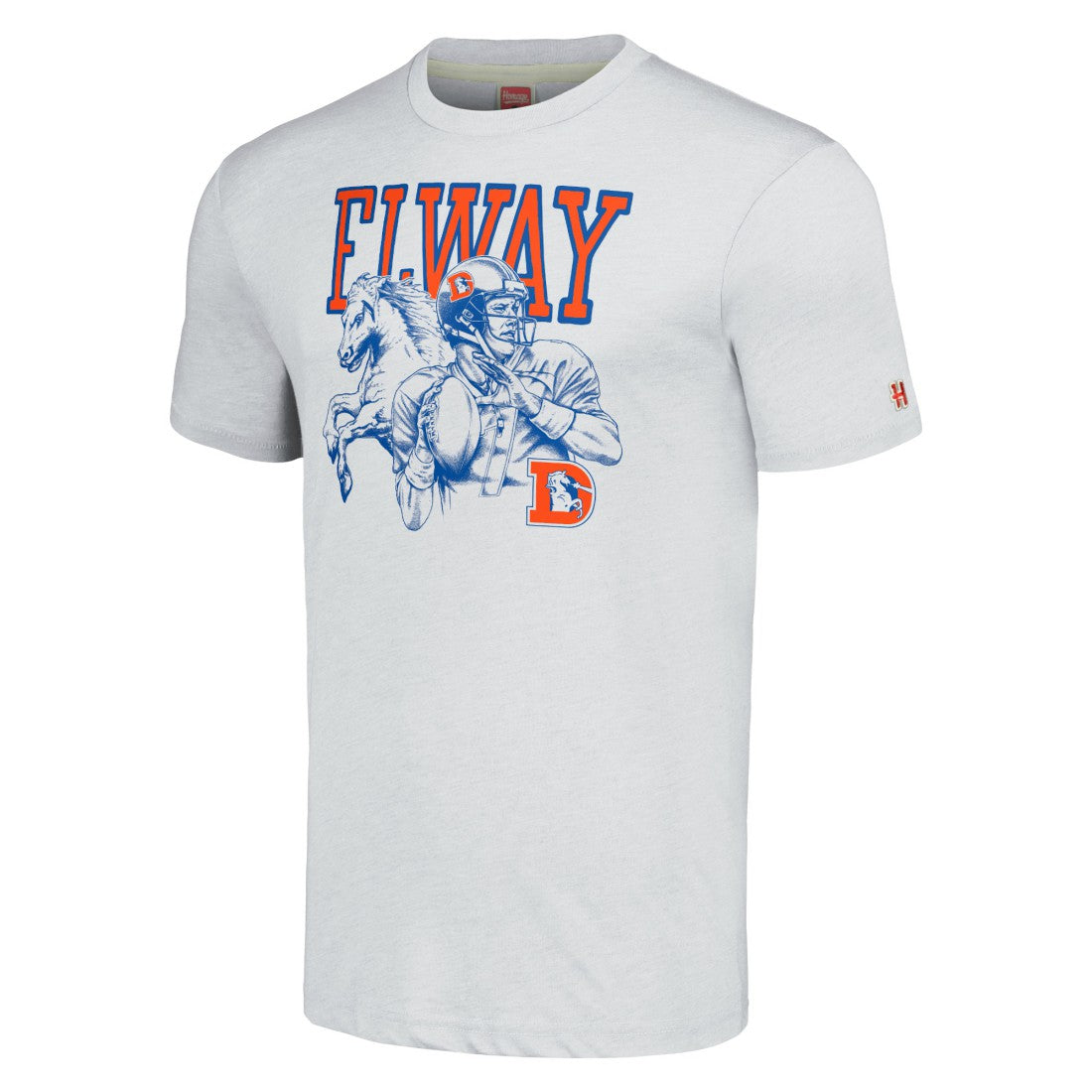 Denver Broncos  John Elway  Homage Unisex Unisex Caricature Retired Player Tri-Blend T-Shirt