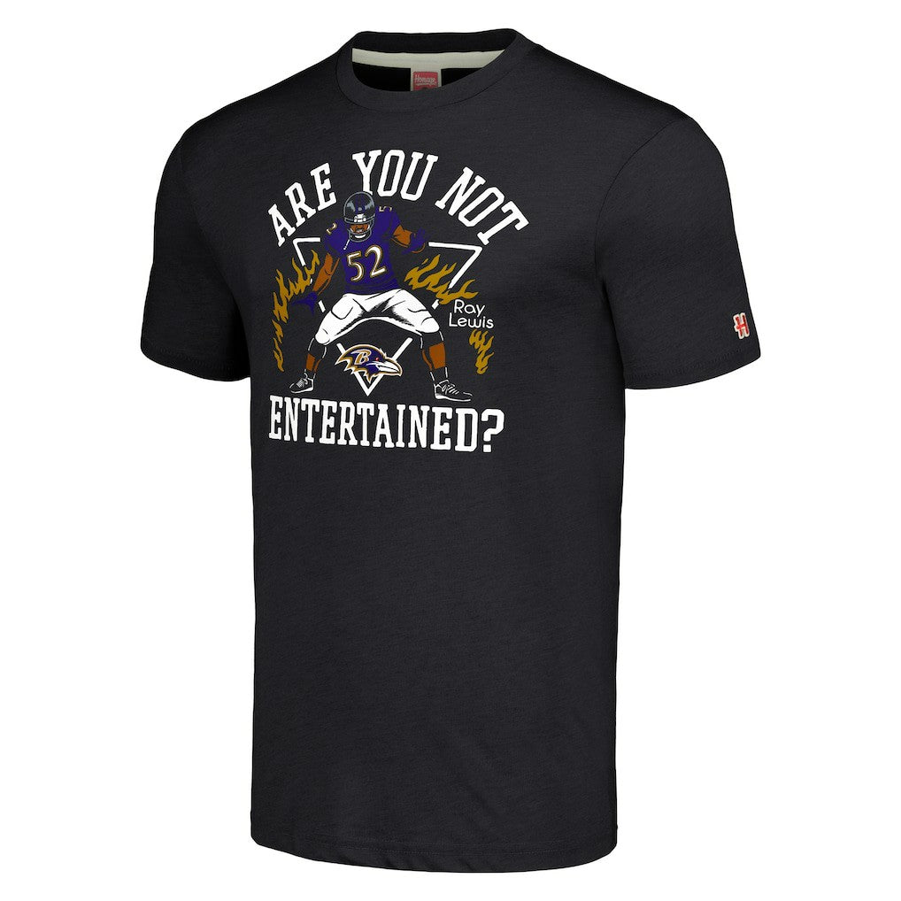 Baltimore Ravens  Ray Lewis  Homage Unisex Unisex Caricature Retired Player Tri-Blend T-Shirt