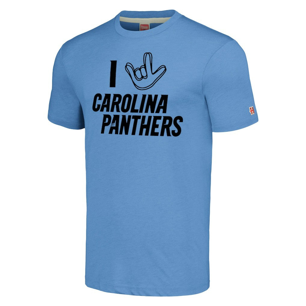 Carolina Panthers  Homage Unisex The NFL ASL Collection by Love Sign Tri-Blend T-Shirt