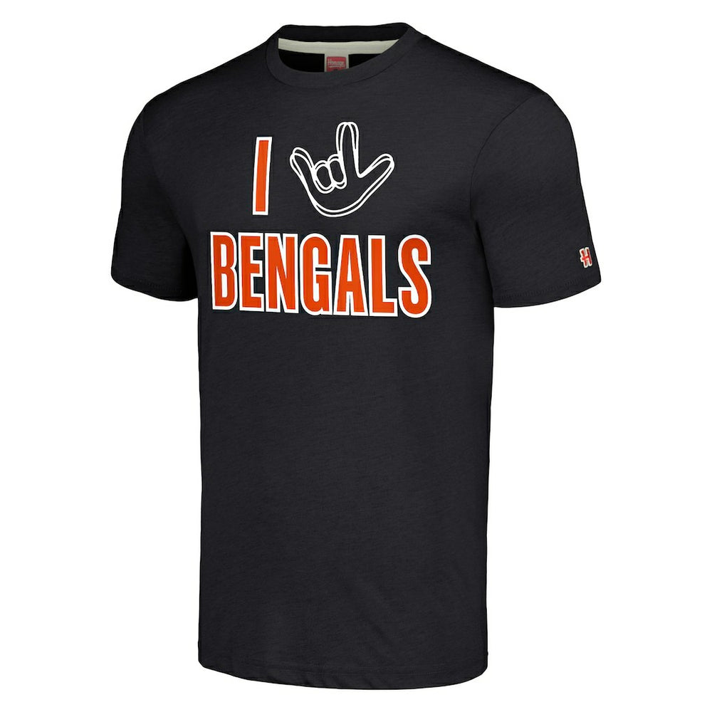 Cincinnati Bengals  Homage Unisex The NFL ASL Collection by Love Sign Tri-Blend T-Shirt