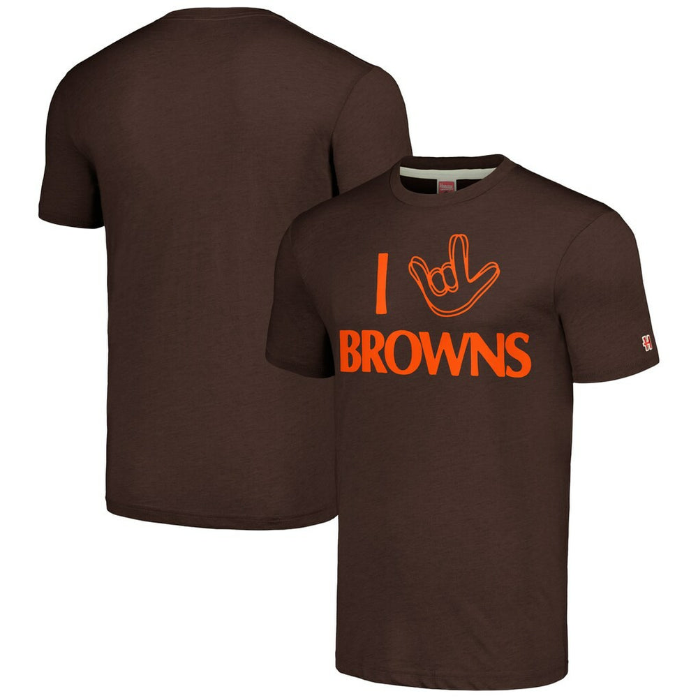 Cleveland Browns  Homage Unisex The NFL ASL Collection by Love Sign Tri-Blend T-Shirt