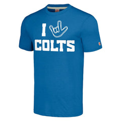 Indianapolis Colts  Homage Unisex The NFL ASL Collection by Love Sign Tri-Blend T-Shirt