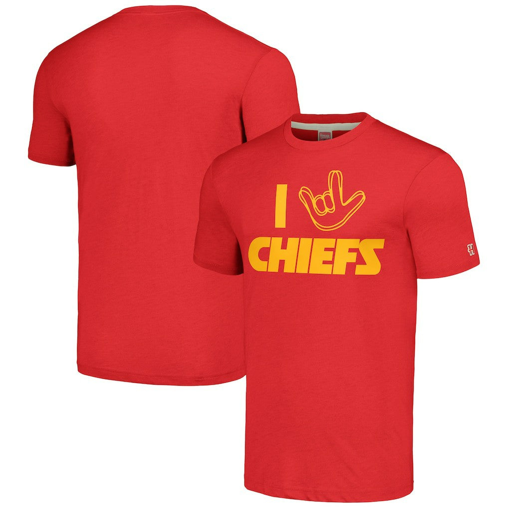 Kansas City Chiefs  Homage Unisex The NFL ASL Collection by Love Sign Tri-Blend T-Shirt