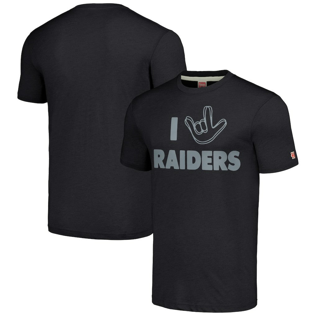 Las Vegas Raiders  Homage Unisex The NFL ASL Collection by Love Sign Tri-Blend T-Shirt