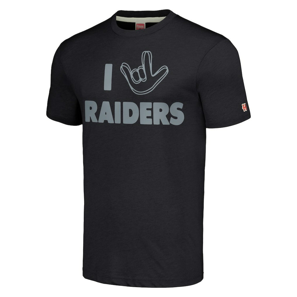 Las Vegas Raiders  Homage Unisex The NFL ASL Collection by Love Sign Tri-Blend T-Shirt