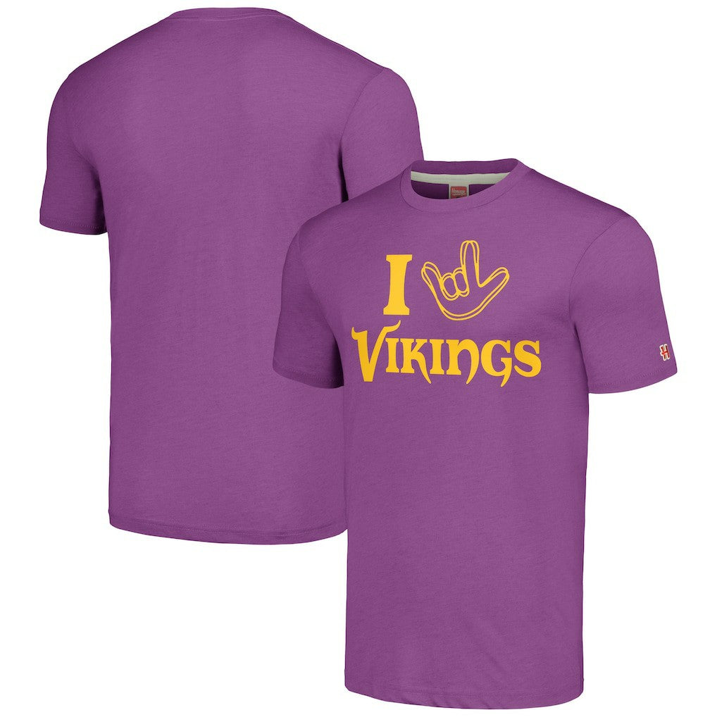 Minnesota Vikings  Homage Unisex The NFL ASL Collection by Love Sign Tri-Blend T-Shirt