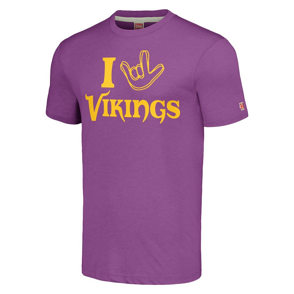 Minnesota Vikings  Homage Unisex The NFL ASL Collection by Love Sign Tri-Blend T-Shirt