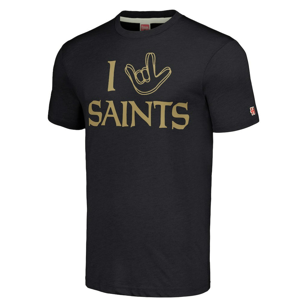 New Orleans Saints  Homage Unisex The NFL ASL Collection by Love Sign Tri-Blend T-Shirt