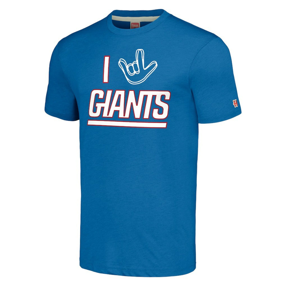 New York Giants  Homage Unisex The NFL ASL Collection by Love Sign Tri-Blend T-Shirt