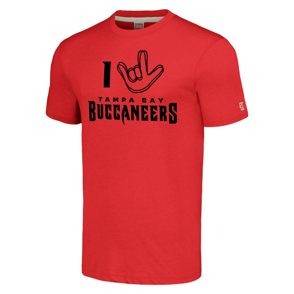Tampa Bay Buccaneers  Homage Unisex The NFL ASL Collection by Love Sign Tri-Blend T-Shirt