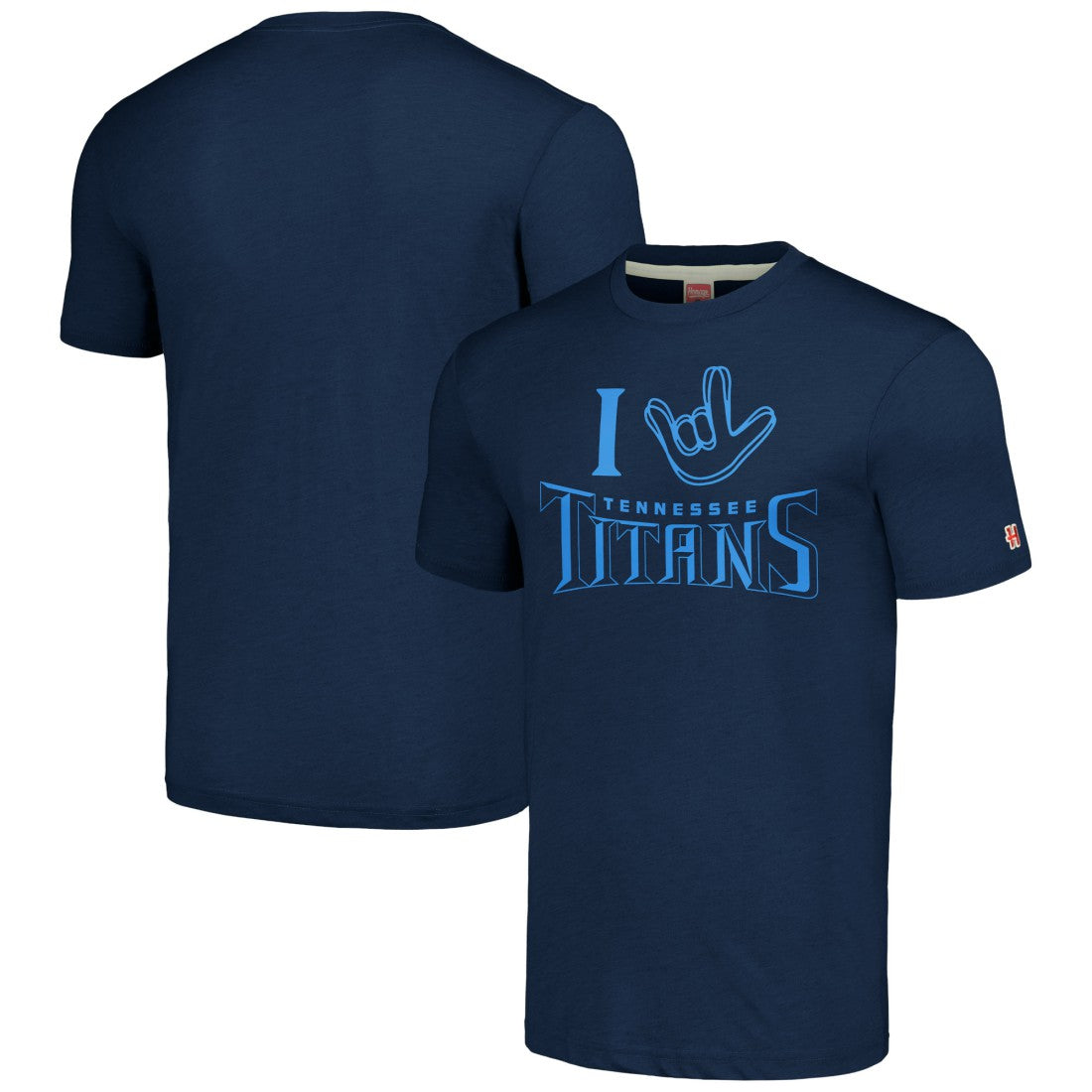 Tennessee Titans  Homage Unisex The NFL ASL Collection by Love Sign Tri-Blend T-Shirt