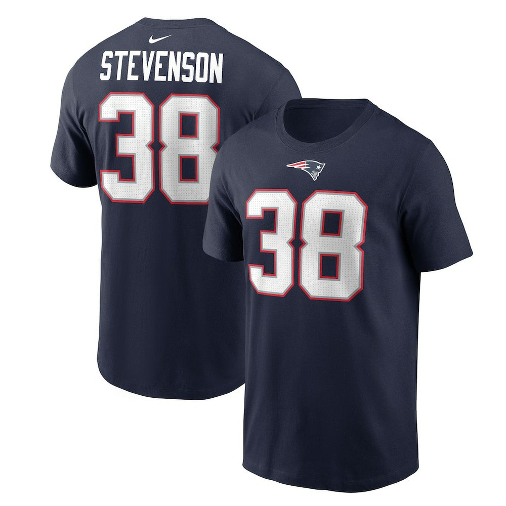 New England Patriots Nike Rhamondre Stevenson  Player Name & Number T-Shirt