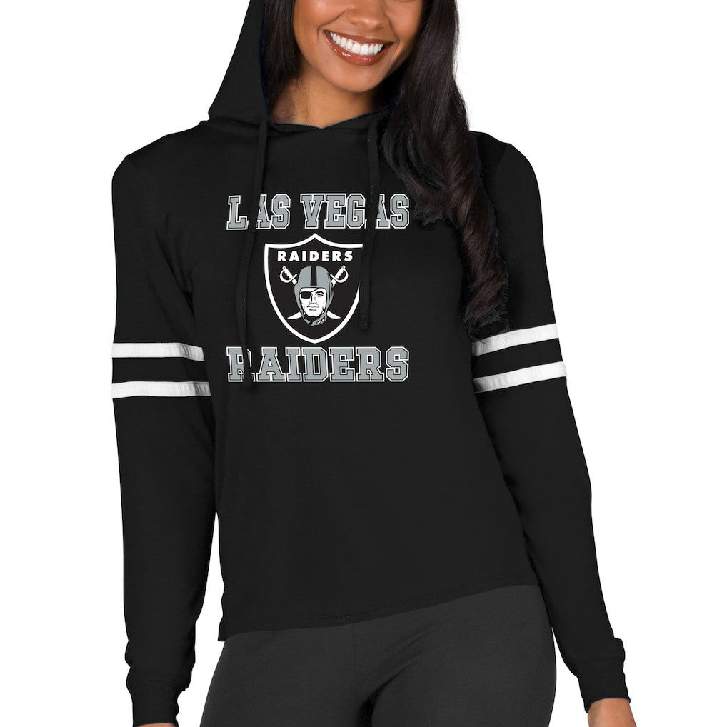 Las Vegas Raiders  Concepts Sport Women's Marathon Lightweight Lounge Pullover Hoodie