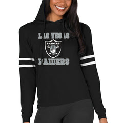 Las Vegas Raiders  Concepts Sport Women's Marathon Lightweight Lounge Pullover Hoodie