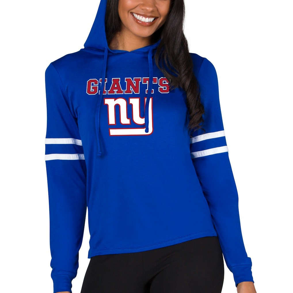 New York Giants  Concepts Sport Women's Marathon Lightweight Lounge Pullover Hoodie
